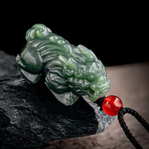 Natural Chinese Nephrite Jade Brave Pendant Necklace