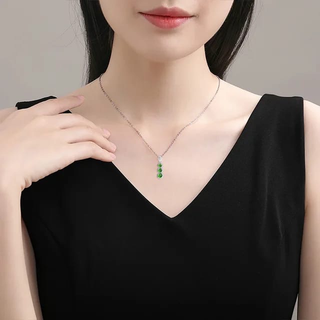 High Grade Natural A-grade Jade Necklace S925 Silver Chain Inlaid with Zircon Kidney Bean Jewelry for Women's Fine Fashion Gift 4
