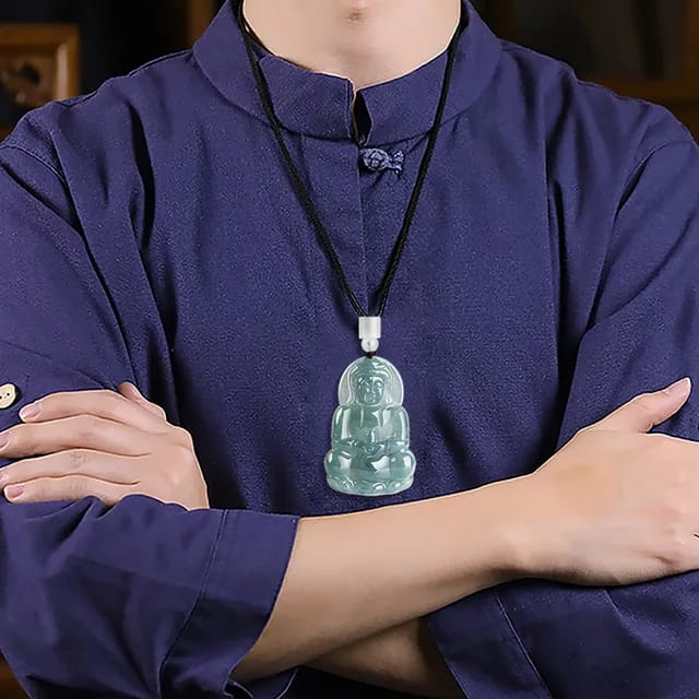 Burmese Jade Buddha Guanyin Pendant Luxury Pendants Necklaces Choker Natural Stone Real Jadeite Emerald Jewelry Green Gift Men 4
