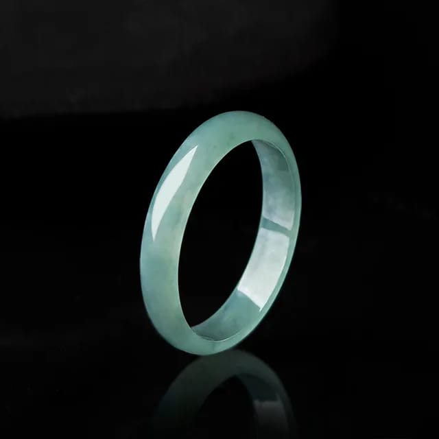 Natural A-grade Jade Blue Aqua Ring for Men and Women Basic Summer Cold and Fatigue Eliminating High Quality Jewelry Gift 1