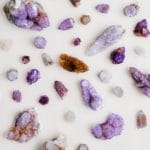 A collection of various purple crystals