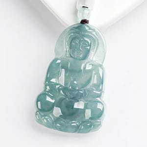 Burmese Jade Buddha Guanyin Pendant Luxury Pendants Necklaces Choker Natural Stone Real Jadeite Emerald Jewelry Green Gift Men 1