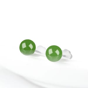AUthentic Natural Emerald Jade Beads Earrings Jade S925 Silver Allergy Resistant Fashionable High-end Women's Exquisite Jewelry 1