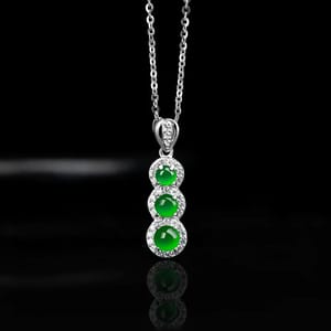 High Grade Natural A-grade Jade Necklace S925 Silver Chain Inlaid with Zircon Kidney Bean Jewelry for Women's Fine Fashion Gift 1