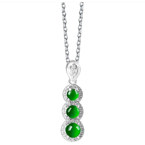 High Grade Natural A-grade Jade Necklace S925 Silver Chain Inlaid with Zircon Kidney Bean Jewelry for Women's Fine Fashion Gift 5