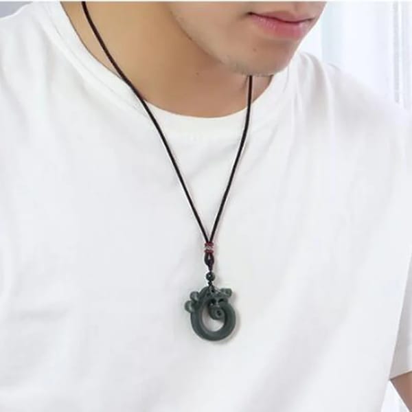 Natural Hetian Nephrite Pendant Carved Chinese Dragon Zodiac Dragon Pendant Necklace Amulet Men's fashion jades Jewelry 5