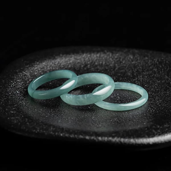 Natural A-grade Jade Blue Aqua Ring for Men and Women Basic Summer Cold and Fatigue Eliminating High Quality Jewelry Gift 2