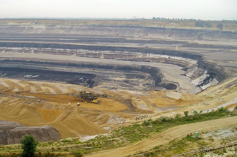 An example of a strip mine and the destruction it causes to the environment.
